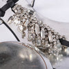 Secondhand Casadei Black Jeweled Thong Sandals with Crystal Embellishments - '10s
