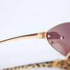 Secondhand Cartier Panthère Rimless Sunglasses in Gold with Burgundy Gradient Lenses and Case