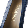 second hand Chanel Blue Snake-Embossed Leather Heels