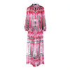 Secondhand John Richmond Pink Printed Silk Shirt & Maxi Skirt Set - '00s