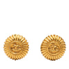 Chanel Gold Plated CC Sunburst Clip On Earrings Secondhand