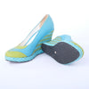 Secondhand Roberta Di Camerino Striped Wedge Pumps -'80s