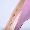 second hand Casadei Pink Suede Peep Toe Platform Pumps -'10s