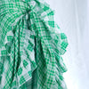 Secondhand Yves Saint Laurent Green Plaid Peasant Blouse Wrap Skirt Set - '70s