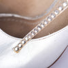 second hand Louis Vuitton Silver Matte Metallic Leather Open Toe Heels Rhinestone Shoes