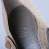 Secondhand Hogan Linen & Silver Wedge Espadrilles -'10s