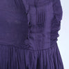 Secondhand Miu Miu Long Purple Sleeveless Dress with Ruffle Straps and Tiered Pleated Skirt - '10s