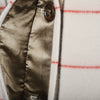 Secondhand Alberto Biani White Grid Coat with Black Collar - '10s