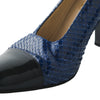 second hand Chanel Blue Snake-Embossed Leather Heels