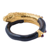 Secondhand Collection Privée Contrarié Bracelet in Gold, Wood & Sapphire - '80s