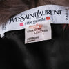 second hand Yves Saint Laurent Black Leather Coat with Silver Fox Fur Trim