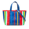 Balenciaga Small Lambskin Striped Barbes East West Shopper Tote Secondhand