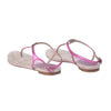 Chanel Metallic Fuchsia Leather CC Thong Sandals - '10s