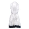 Secondhand Fendi White Silk Shirt Dress with Polka Dot Print and Contrast Hem- '10s