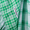 second hand Yves Saint Laurent Green Plaid Peasant Blouse Wrap Skirt Set - '70s