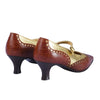 Secondhand Prada Brown Croc-Embossed Leather Mary Jane Pumps - '90s