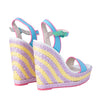 Secondhand Sophia Webster Multicolor Leather and Braided Wedge Sandals- '10s