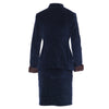 Secondhand Blumarine Navy Velvet Skirt Suit With Fur Cuffs