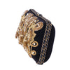 Secondhand Chanel Black Velvet Gold Embroidered Clutch – '10s