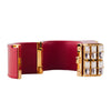 Secondhand Prada Crystal Saffiano Leather Cuff Bracelet - '10s