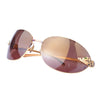 Secondhand Cartier Panthère Rimless Sunglasses in Gold with Burgundy Gradient Lenses and Case