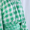 second hand Yves Saint Laurent Green Plaid Peasant Blouse Wrap Skirt Set - '70s