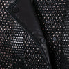 Secondhand Marco de Vincenzo Black Crystal-Embellished Mesh Bomber - '10s