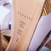 Secondhand Casadei Lavender Leather Platform Sandals with Sculpted Wooden Heel - '10s