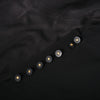 second hand Chanel Spring 1997 Black Wool CC Button Skirt Suit- '90s