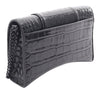 Balenciaga Shiny Calfskin Crocodile Embossed Hourglass Wallet On Chain Secondhand