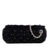 Chanel CC Quilted Velvet Crystal Wristlet Clutch Secondhand
