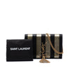 Saint Laurent Metallic Striped Fabric Monogram Kate Tassel Wallet on Chain Secondhand