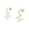 Chanel CC Gold Plated Strass Acrylic Drop Push Back Earrings Secondhand