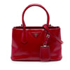 Prada Small Saffiano Vernice Turnlock Twin Satchel Secondhand