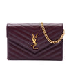 Saint Laurent Grain De Poudre Matelasse Chevron Monogram Chain Wallet Secondhand
