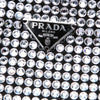 Prada Satin Crystal Embellished Chain Flat Tote Secondhand