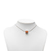 Hermès Palladium Plated Enamel Cage dH Cube Necklace Secondhand
