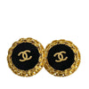Chanel CC Gold Plated Enamel Clip On Earrings Secondhand