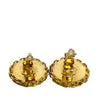 Chanel CC Gold Plated Enamel Clip On Earrings Secondhand