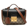Secondhand Gucci Mini GG Supreme and Calfskin Padlock Flap Pocket Satchel