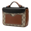 Secondhand Gucci Mini GG Supreme and Calfskin Padlock Flap Pocket Satchel