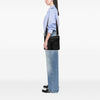 Prada Saffiano Trimmed Tessuto Zip Top Crossbody Secondhand