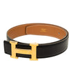 Hermès Box Calf and Courchevel Constance H Reversible Belt Secondhand
