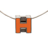 Hermès Palladium Plated Lacquered Cage D H Pendant Necklace Secondhand