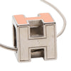 Hermès Palladium Plated Lacquered Cage D H Pendant Necklace Secondhand