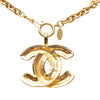 Chanel CC Gold Plated Quilted Pendant Necklace Secondhand