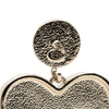 Chanel CC Gold Plated Faux Pearl Strass and Resin Heart Drop Push Back Earrings Secondhand