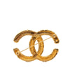 Chanel CC Gold Plated Baroque Embossed Brooch Secondhand