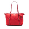 Secondhand Prada Saffiano Trimmed Tessuto Zip Top Convertible Tote