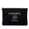 Chanel Large Wool Felt Deauville O Case Clutch Secondhand